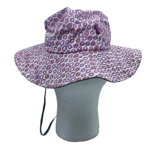 Outdoor Research Children Sun Hat Purple Patterned Chin Strap Size Small FLAW - Picture 2 of 5